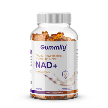 NAD+ Gummis mit Trans-Resveratrol, Vitamin B6 & Zink – Orange