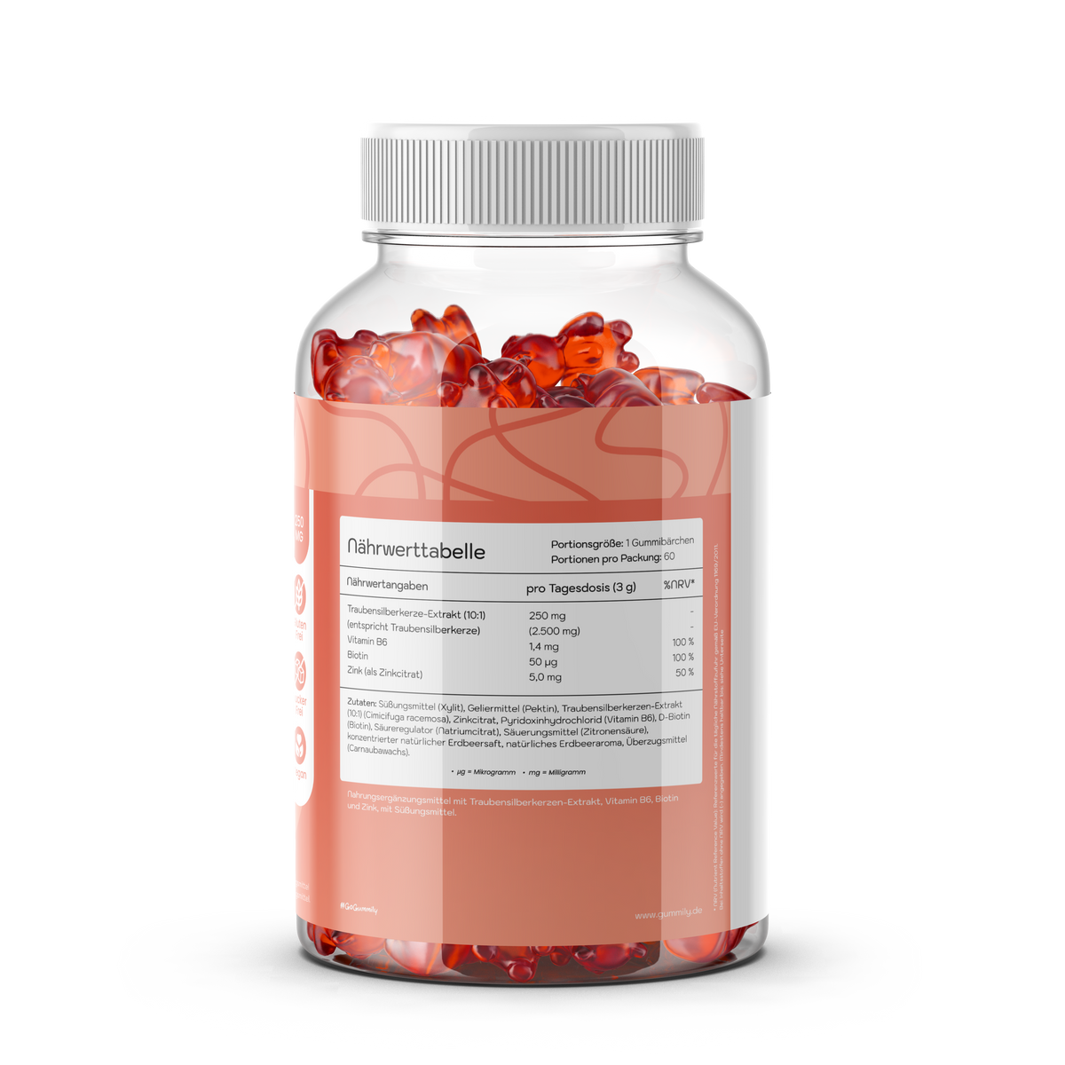 Meno Komplex Gummibärchen mit Vitamin B6 – Erdbeere