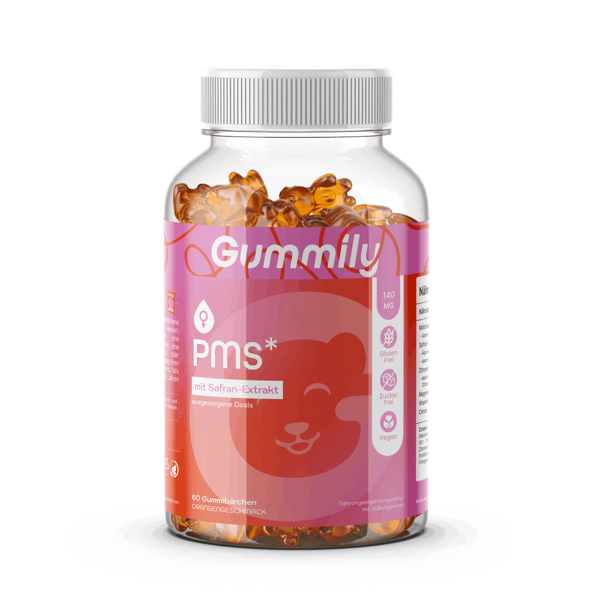 PMS Komplex Gummibärchen mit Mönchspfeffer & Safran – Orange