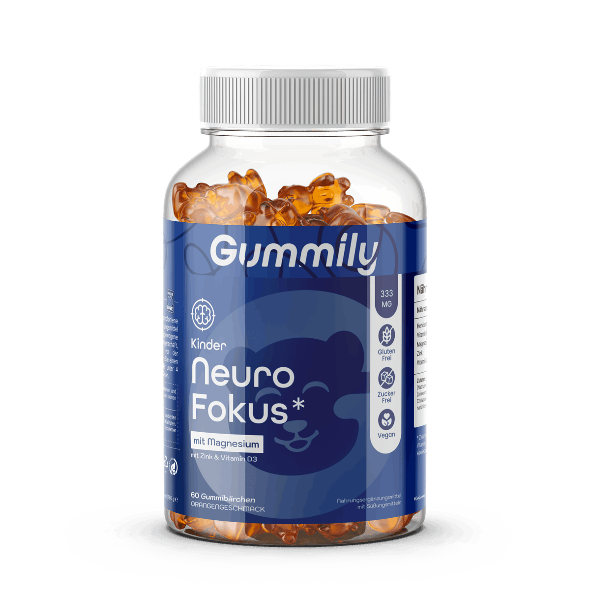 Löwenmähne Gummis mit Magnesium, Vitamin C, D3 & Zink – Blaubeere