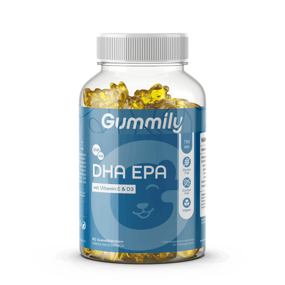DHA-EPA-Gummibärchen mit Vitamin E & D3