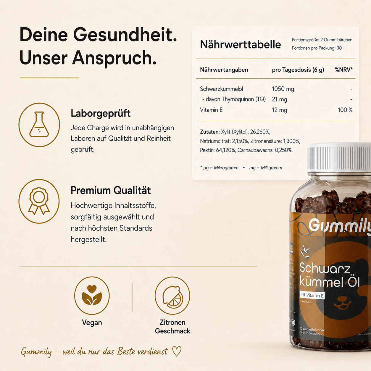 Schwarzkümmelöl-Gummibärchen
