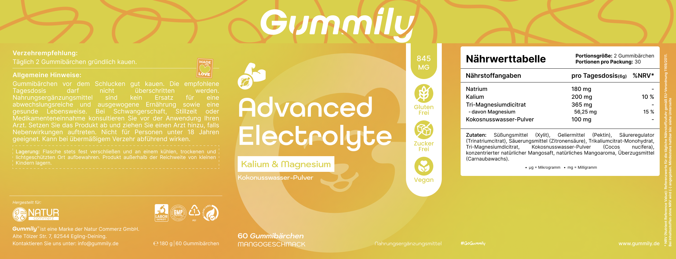 Fortschrittliche Elektrolyt-Gummibonbons