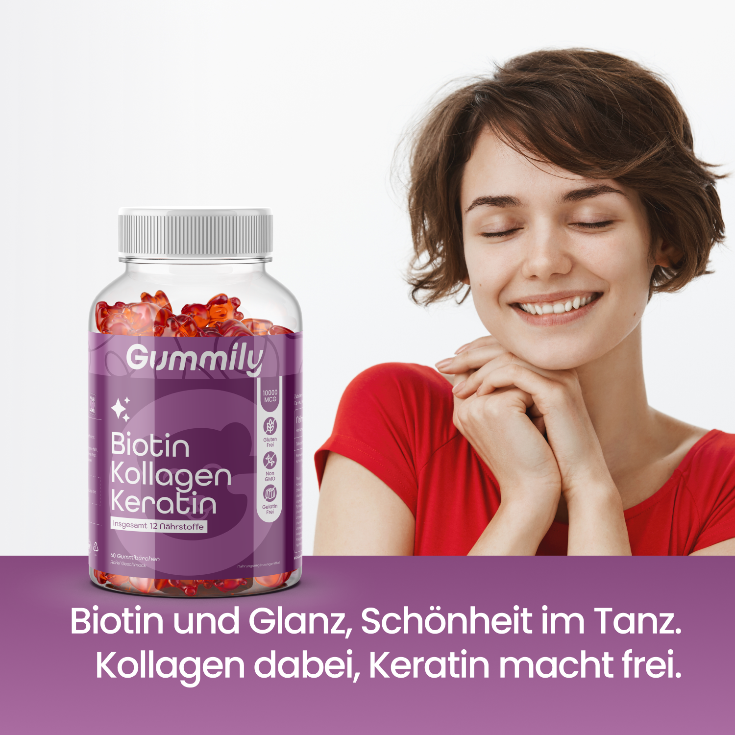 Kollagen Kreatin Biotin Gummibärchen 