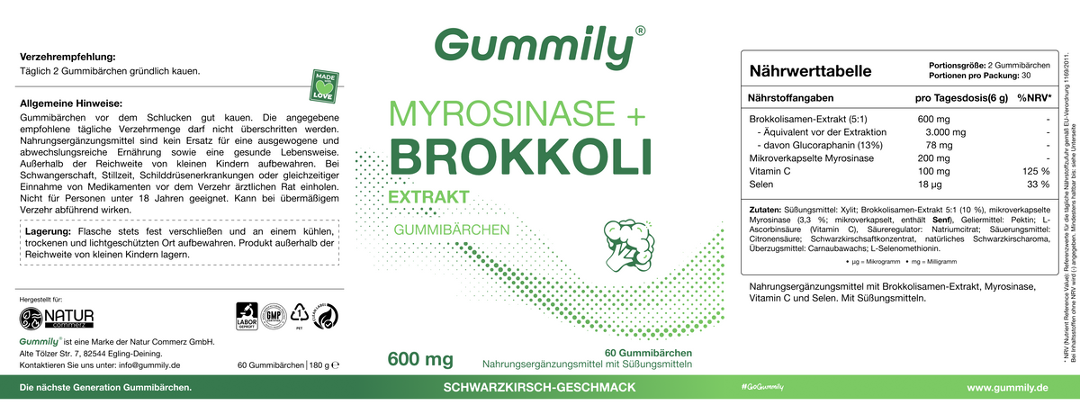 Myrosinase + Brokkoli-Extrakt-Gummibärchen