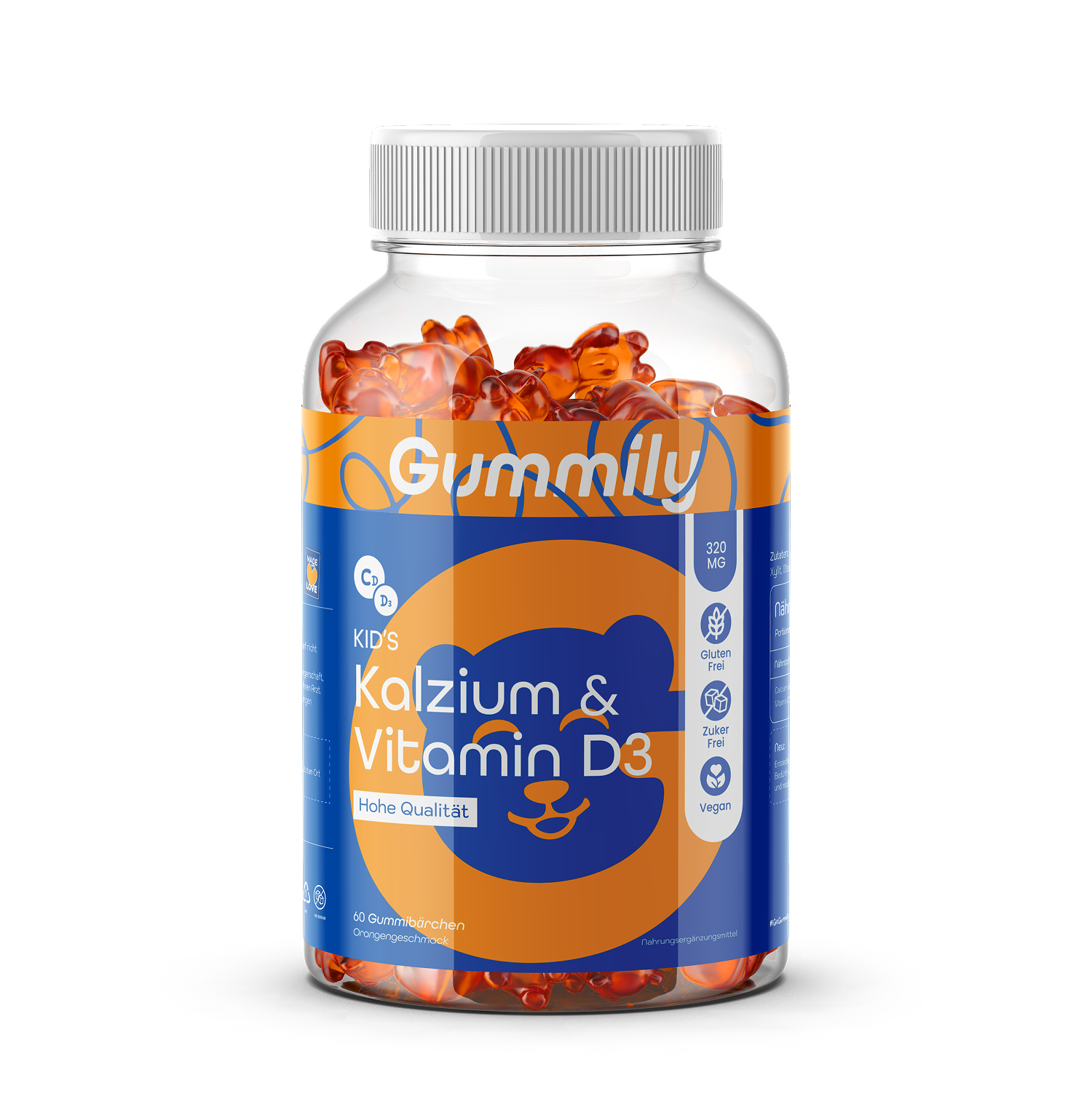 Kalzium & Vitamin D3 Gummibärchen für Kinder & Erwachsene
