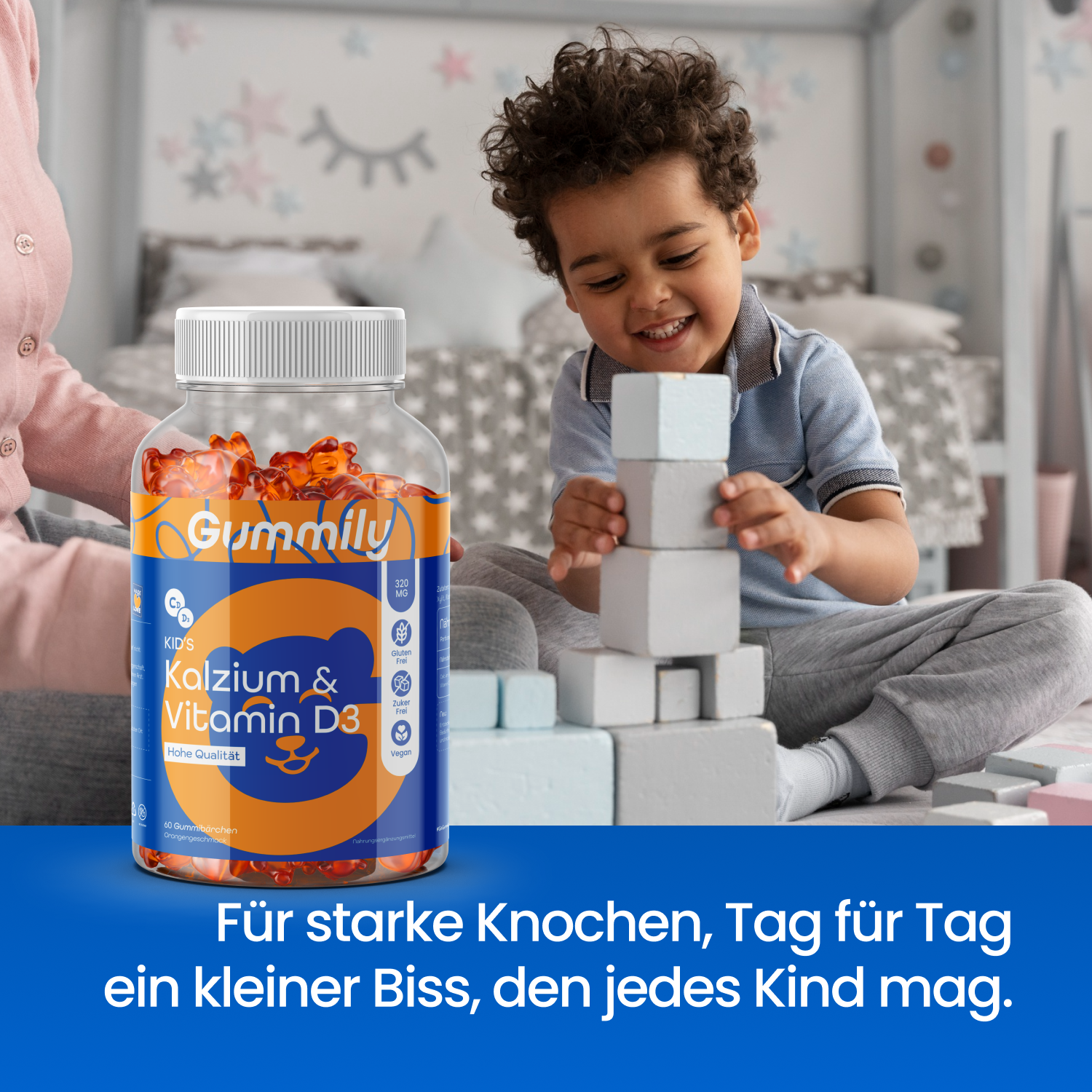 Kalzium & Vitamin D3 Gummibärchen für Kinder & Erwachsene