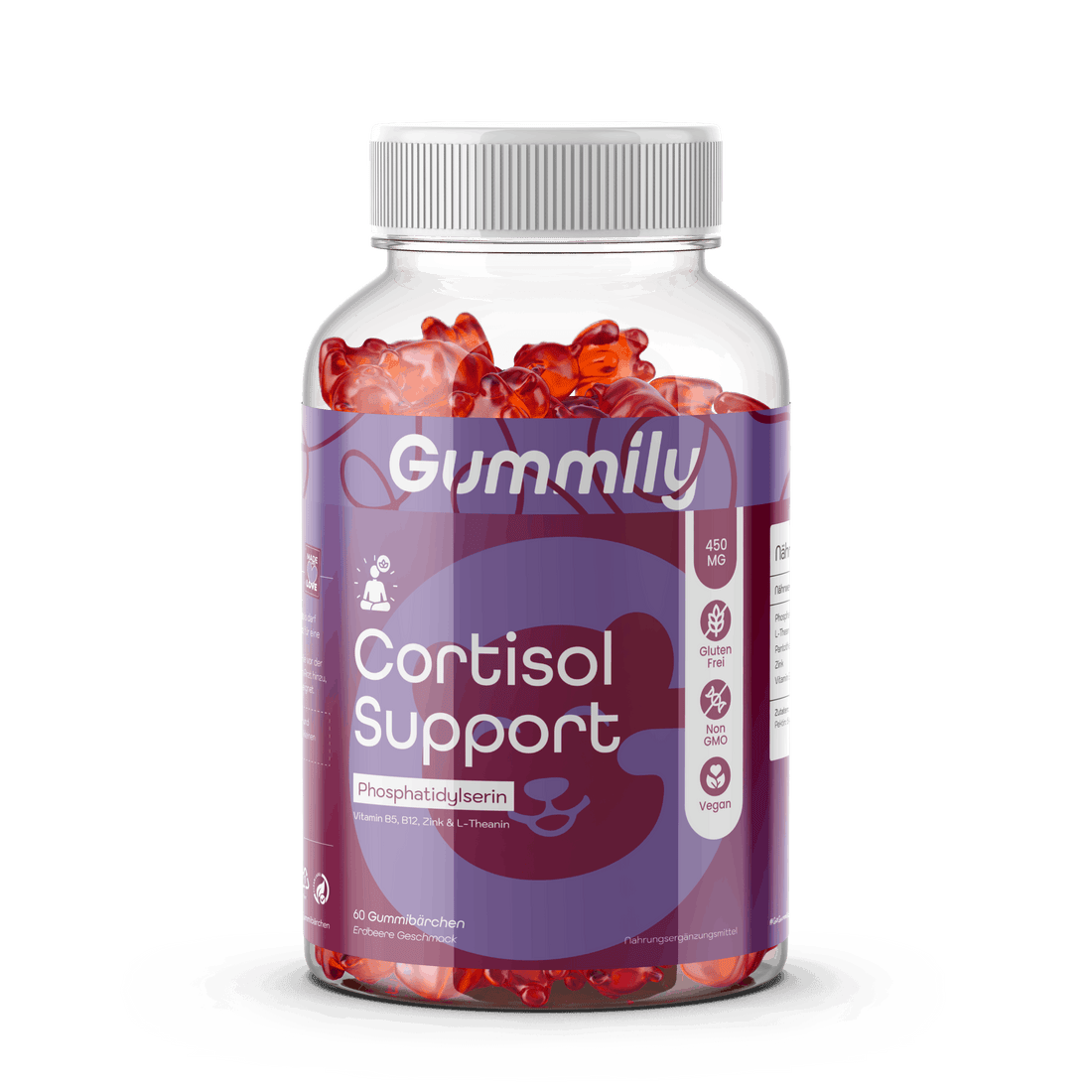 Daily Focus Gummies with Vitamin B5, B12 & Zinc Premium Supplement Bottle - Clean Front Product View