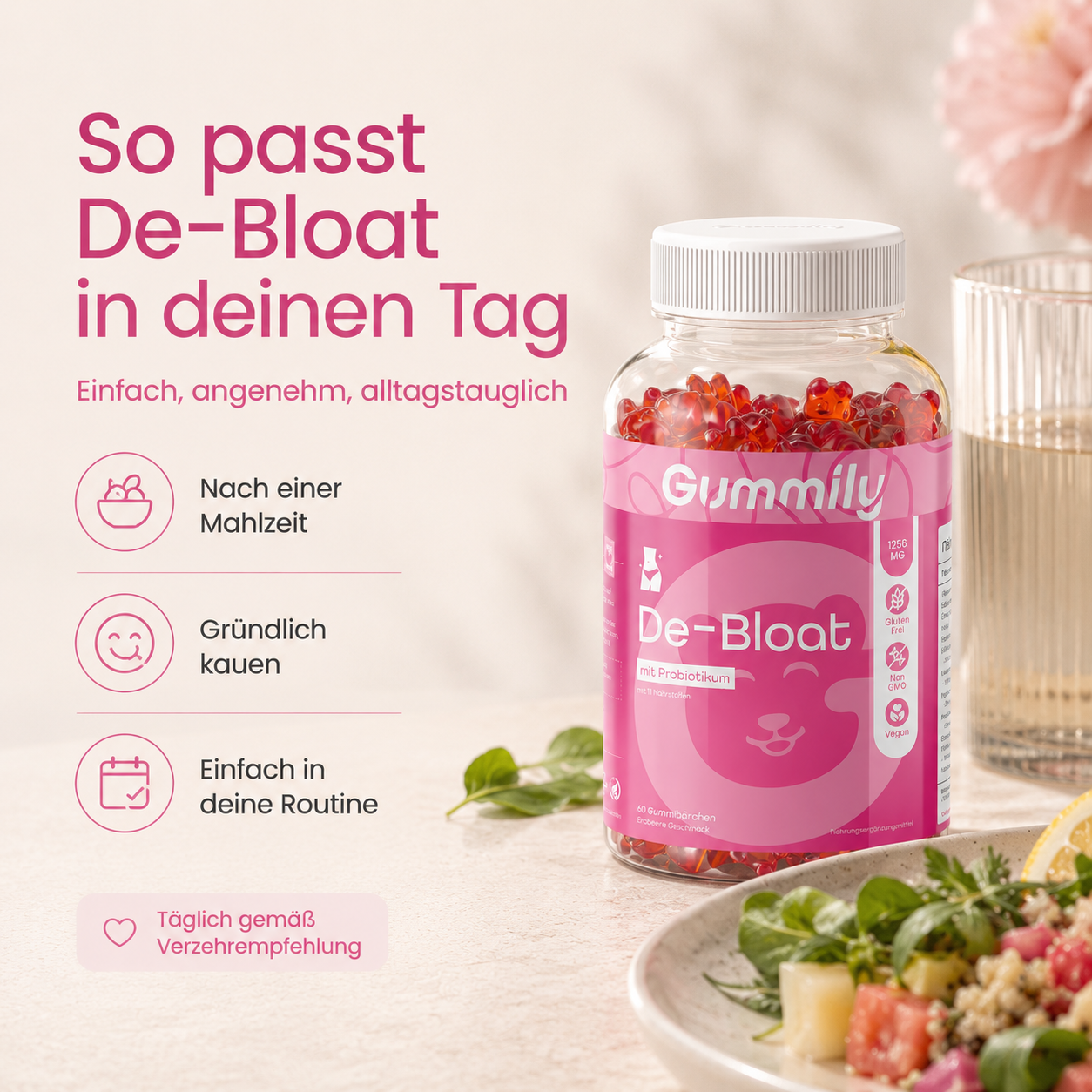 Strawberry Botanical Gummies with Zinc & Vitamin B6 Nutritional Facts Label - Ingredients & Supplement Breakdown