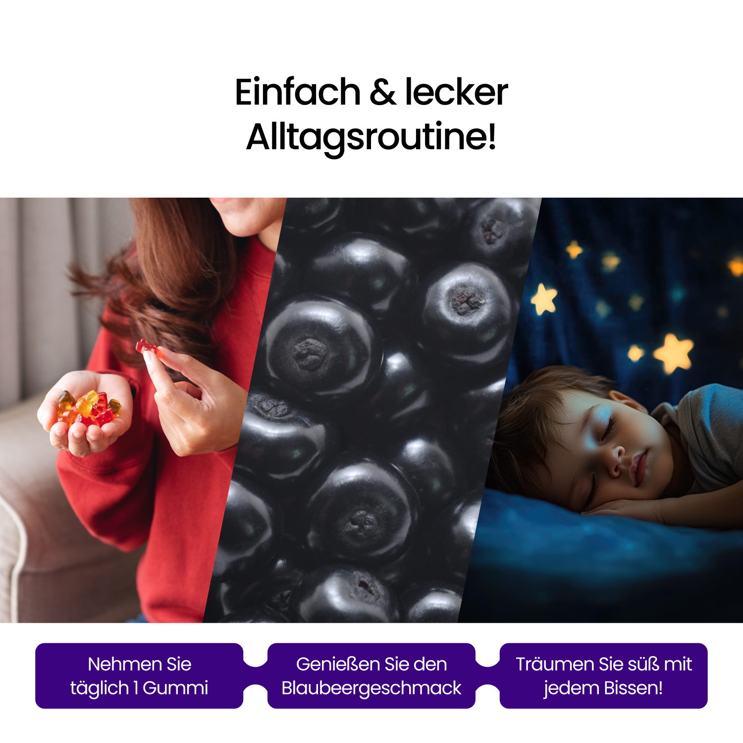 Melatonin-Gummibärchen für Kinder zum Einschlafen