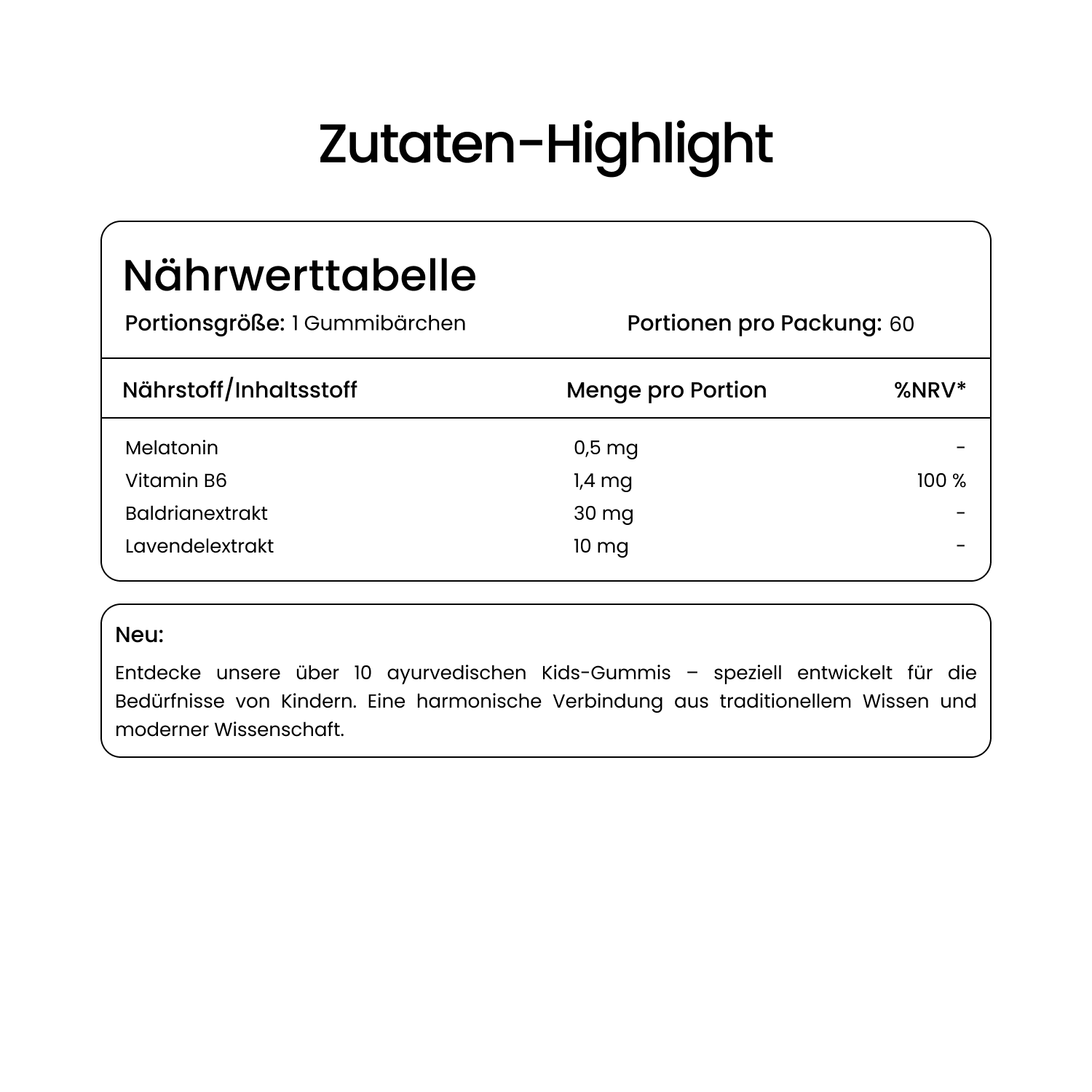 Melatonin-Gummibärchen für Kinder zum Einschlafen