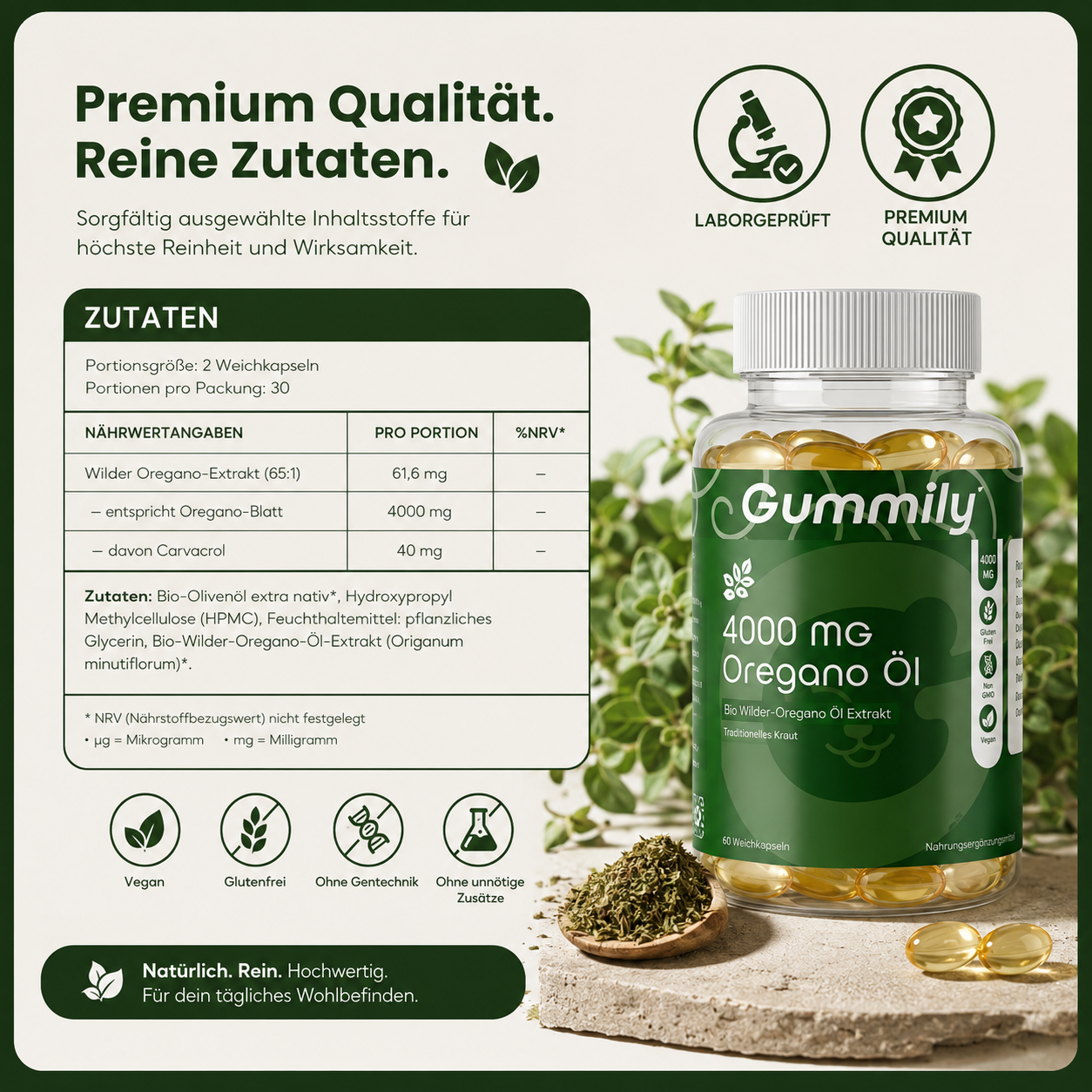 Organic Wild Oregano Oil 65:1 Extract Lifestyle View - Quality Plant Based Daily Nutrition