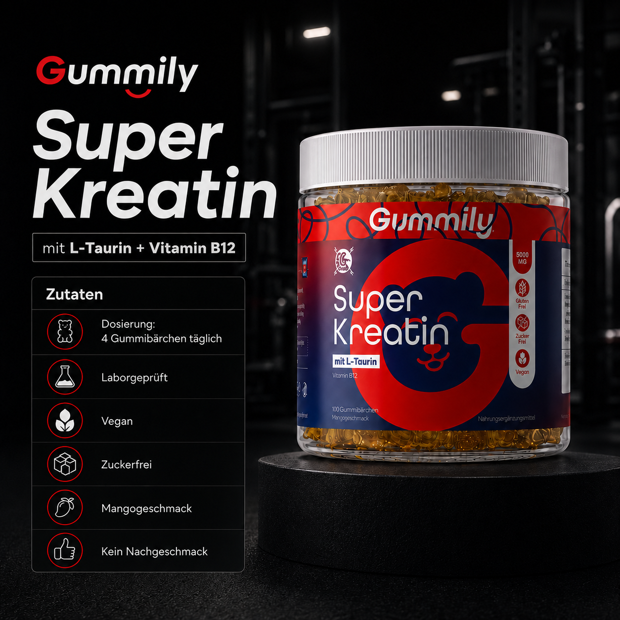 Super Creatine Gummies 5000mg with Vitamin B12 Lifestyle View - Quality Plant Based Daily Nutrition