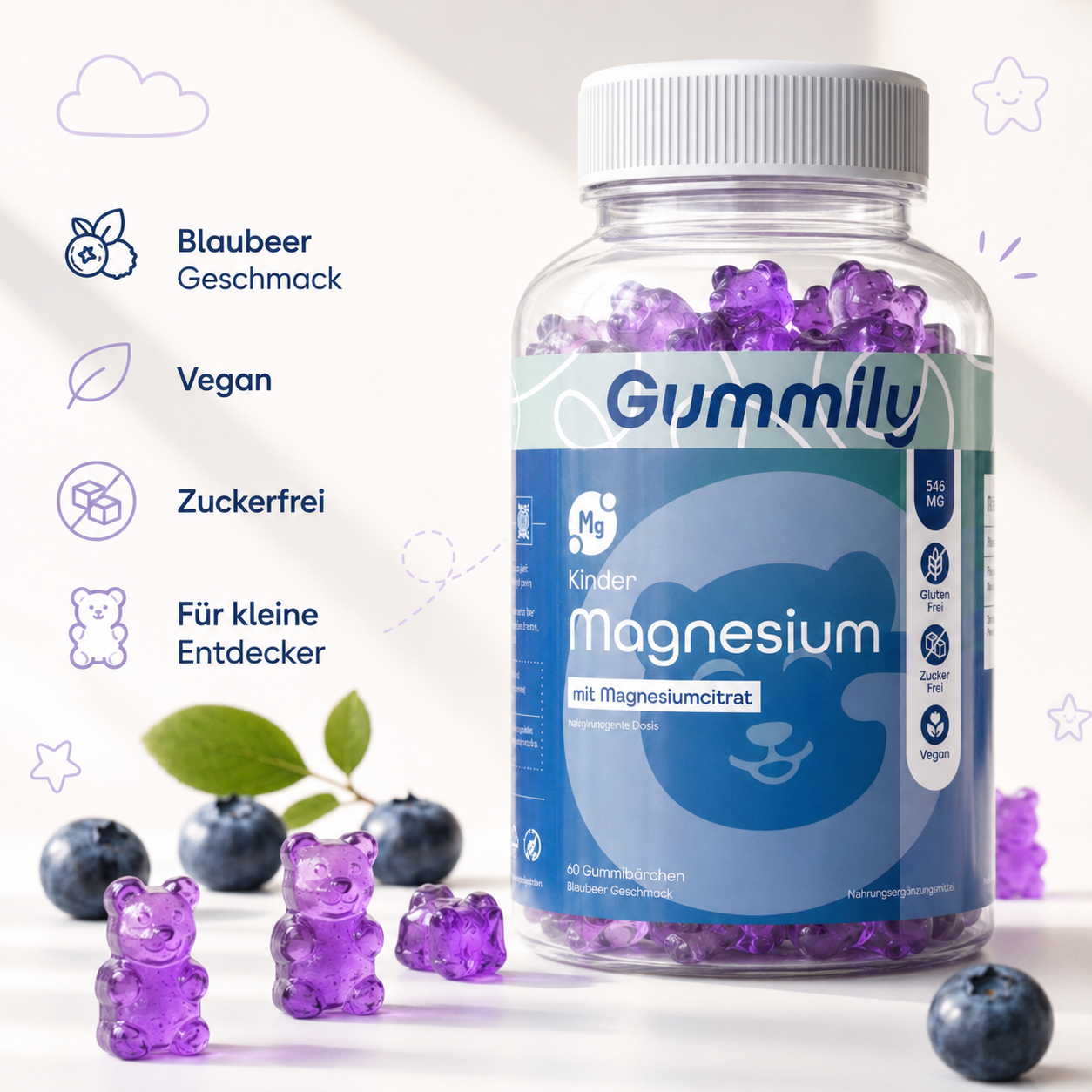 Magnesium-Gummibärchen für Kinder