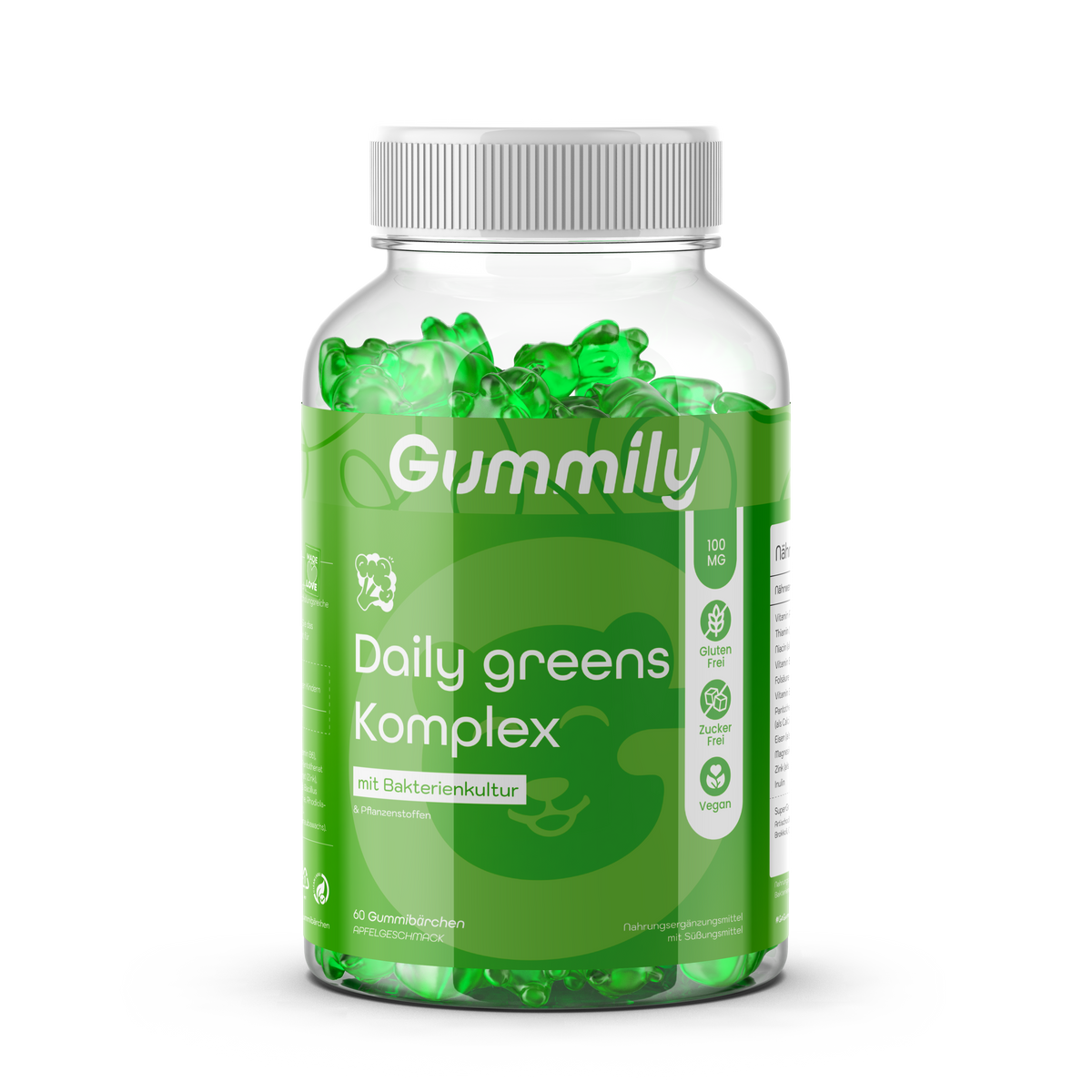 Green Vegetable Complex Gummies with Vitamins & Zinc – Apple