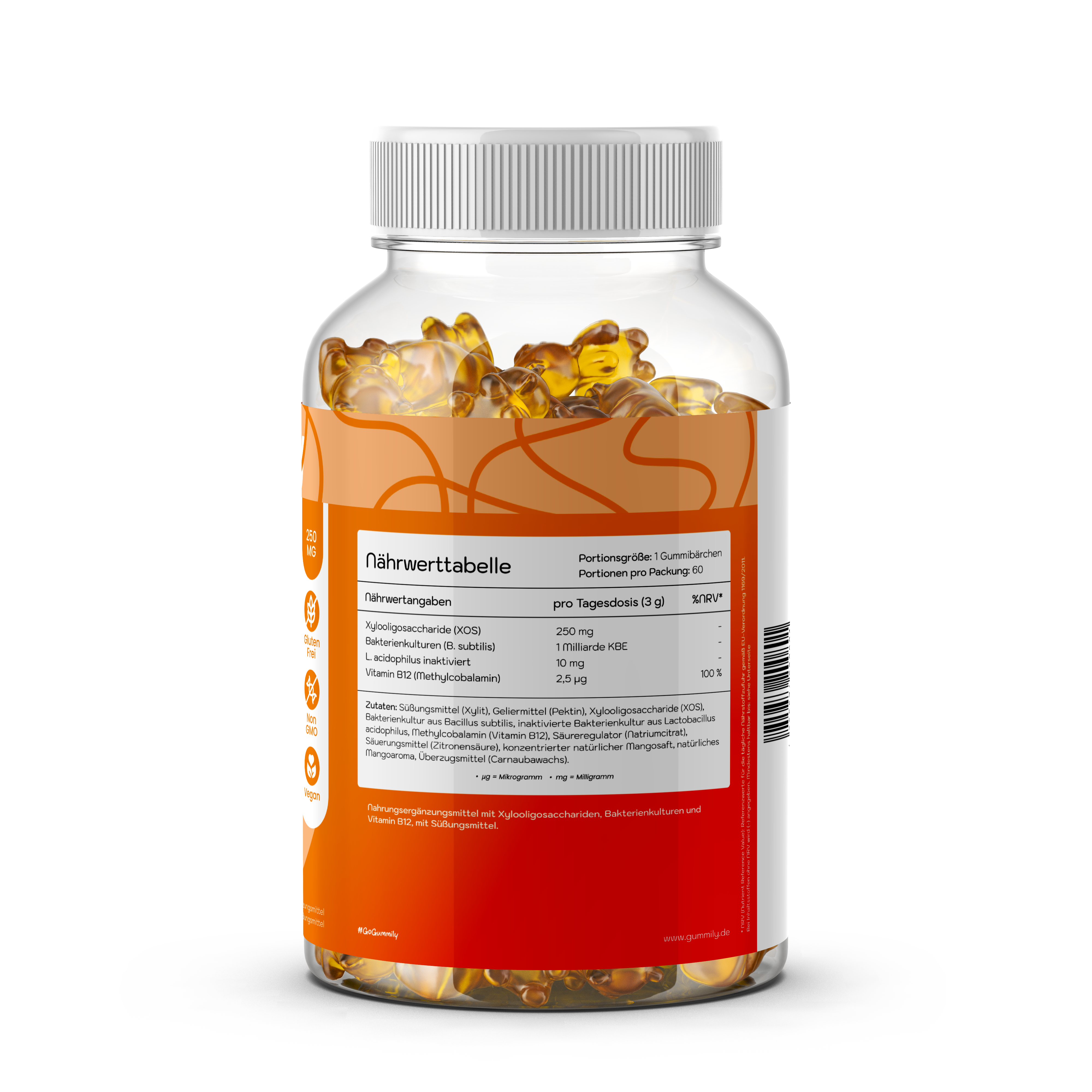 Fibre & Culture Gummies with Vitamin B12 – Mango