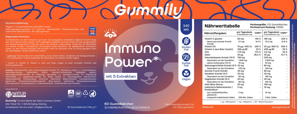 Immuno Power* Gummies with 5 Extracts