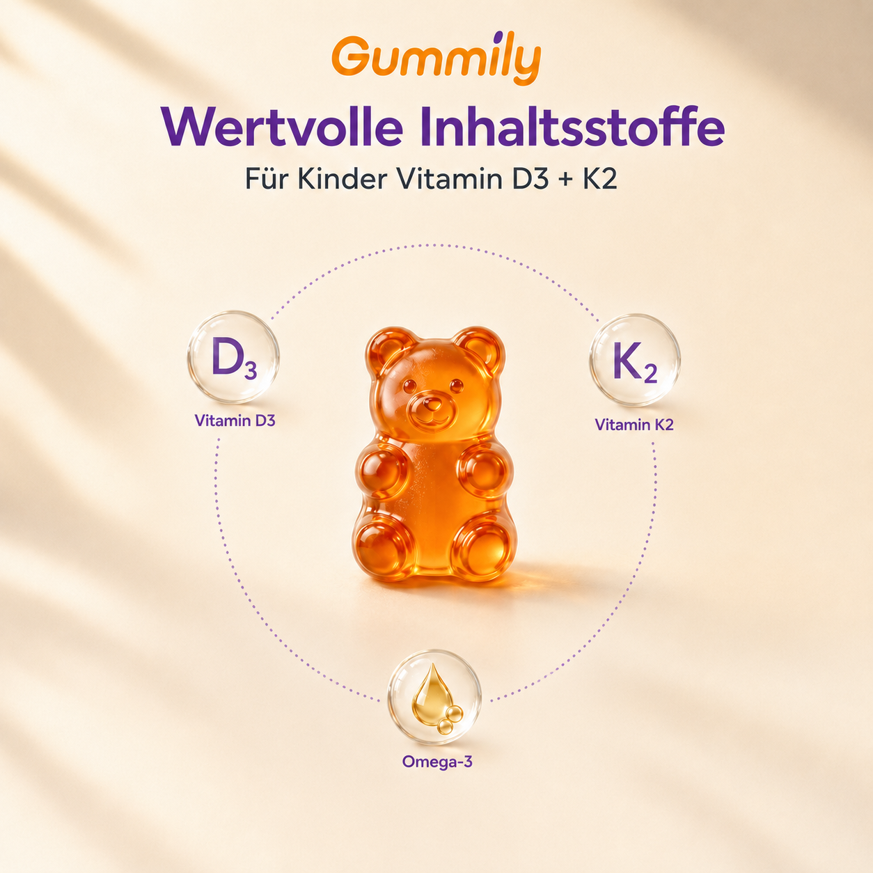 Vitamin D3+K2 Gummibärchen für Kinder