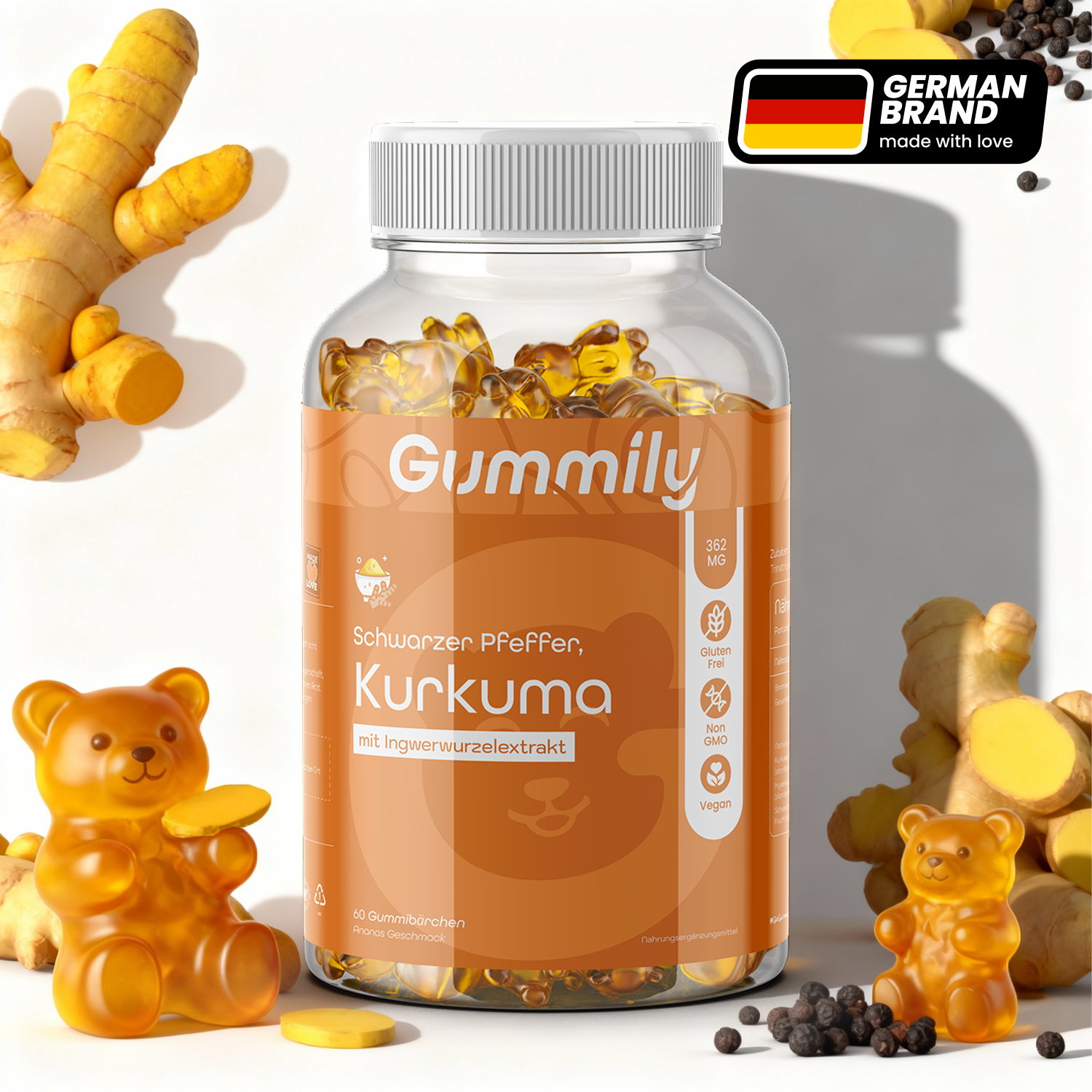 Kurkuma und schwarzer Pfeffer  Gummibärchen