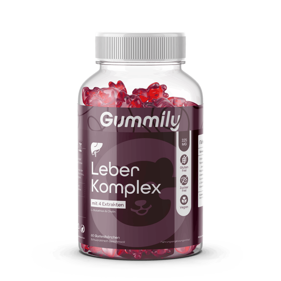 Liver Complex Gummies with Choline & Vitamin B6 Premium Supplement Bottle - Clean Front Product View