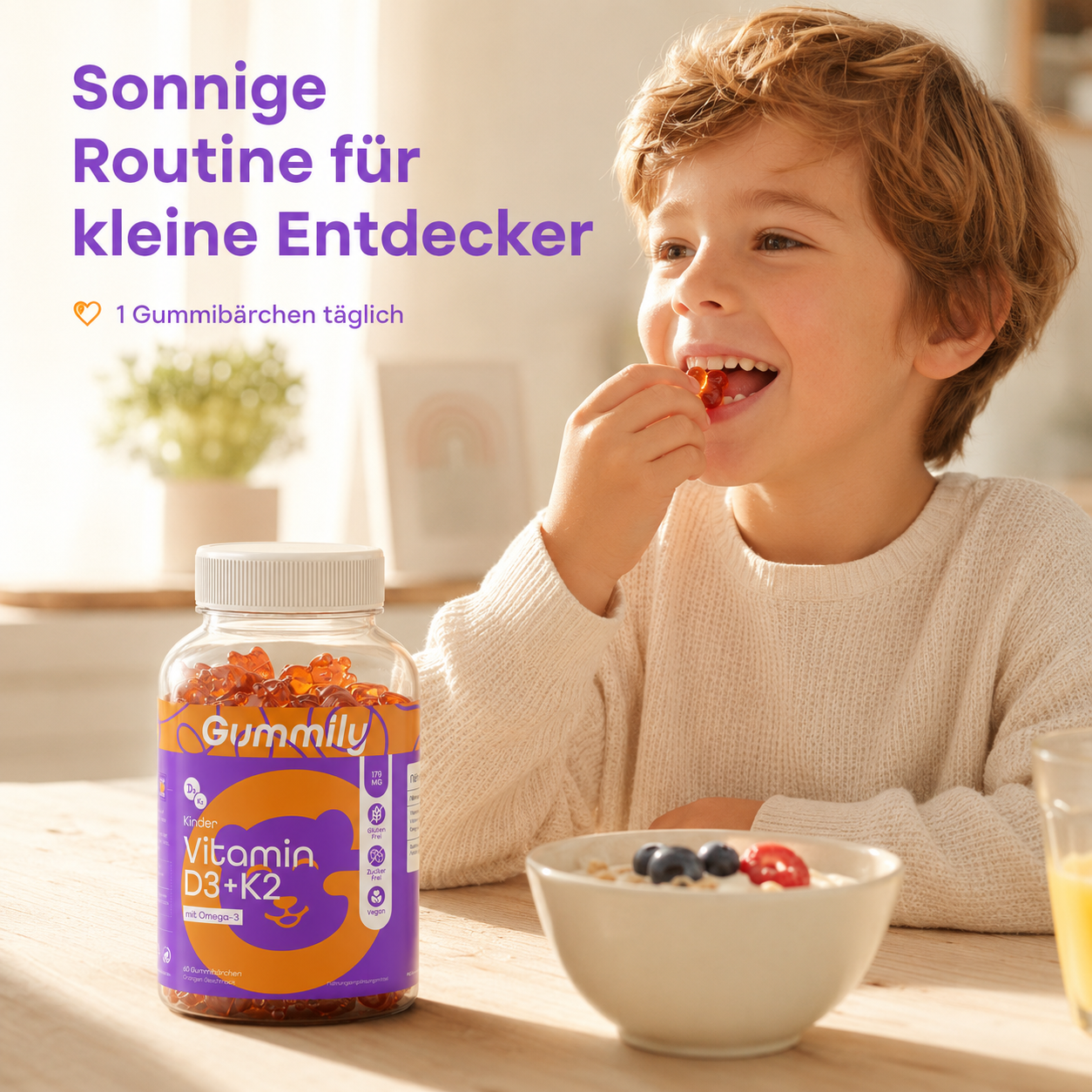 Vitamin D3+K2 Gummibärchen für Kinder