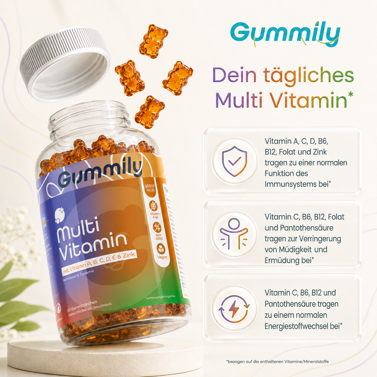 Multivitamin Gummies for Adults – Berry, Sugar-Free