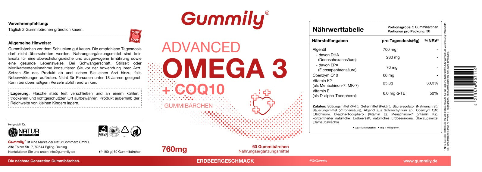 Omega 3 & CoQ10 Gummibärchen