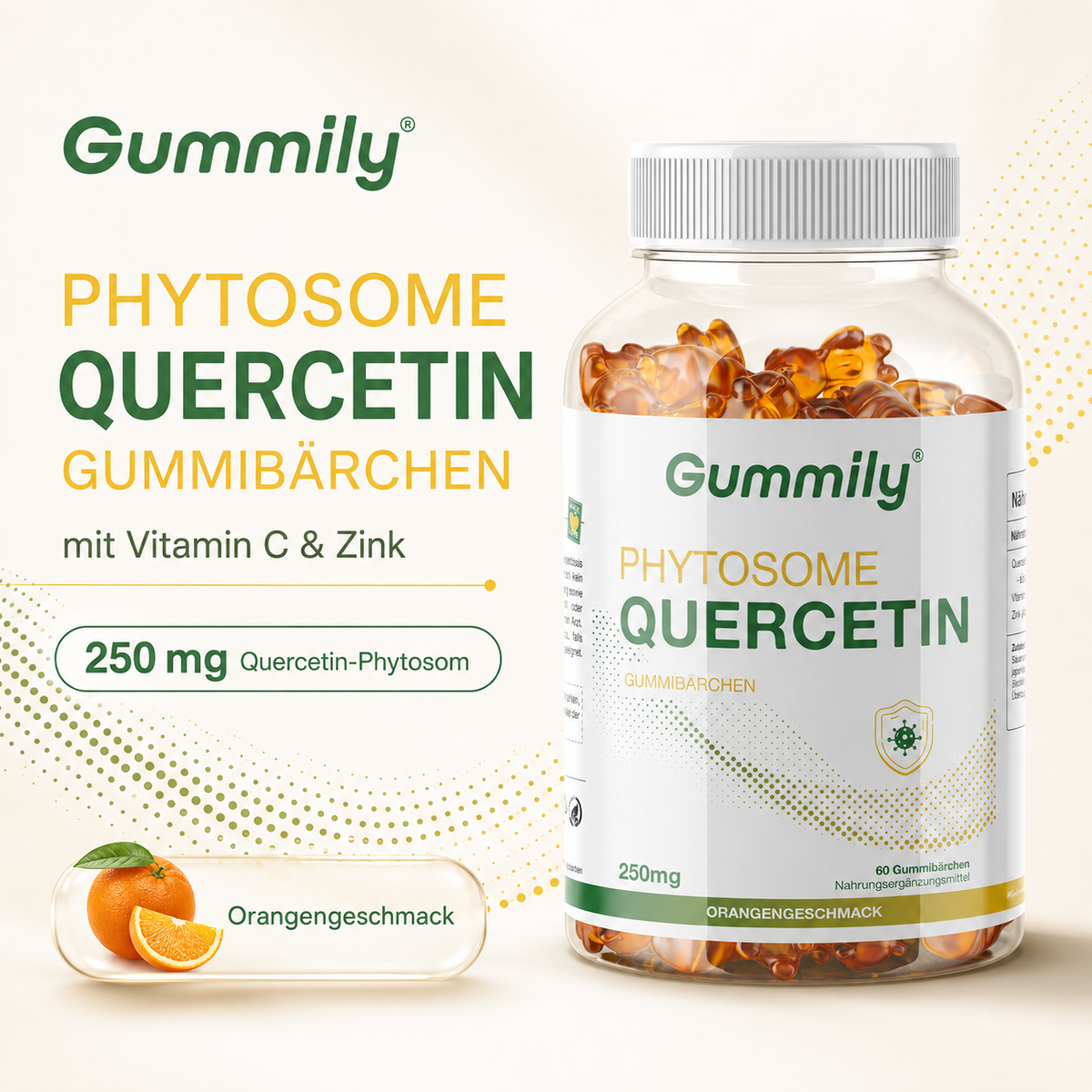 Quercetin Phytosome Gummies with Vitamin C & Zinc – Orange