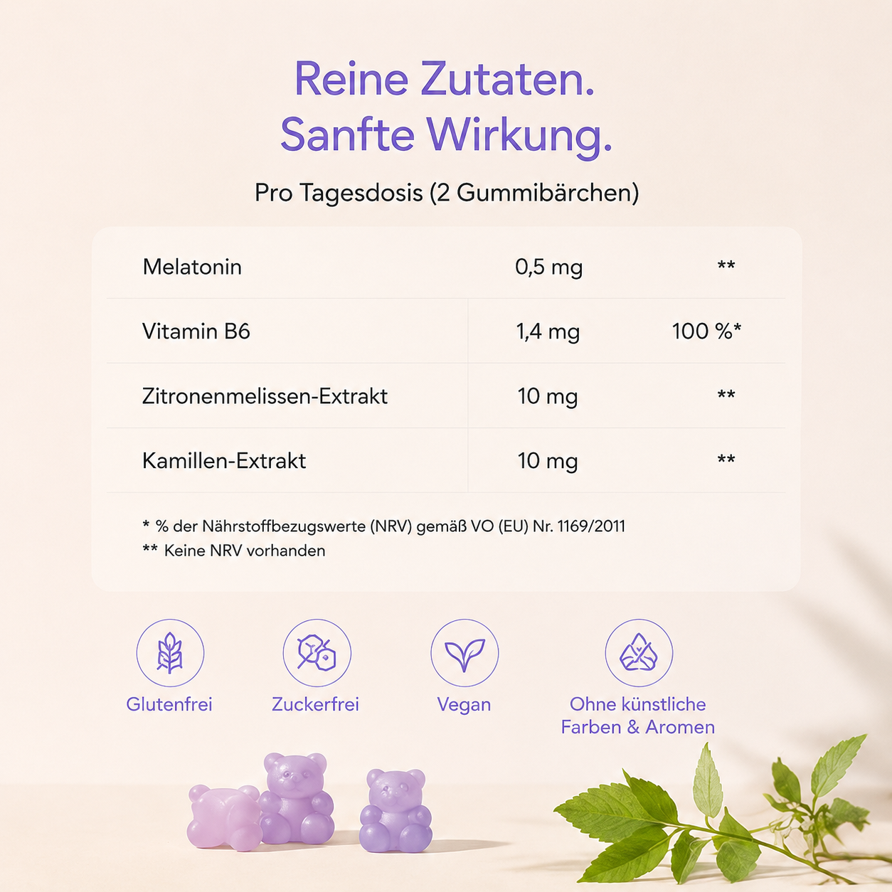 Schlaf-Melatonin-Gummibärchen