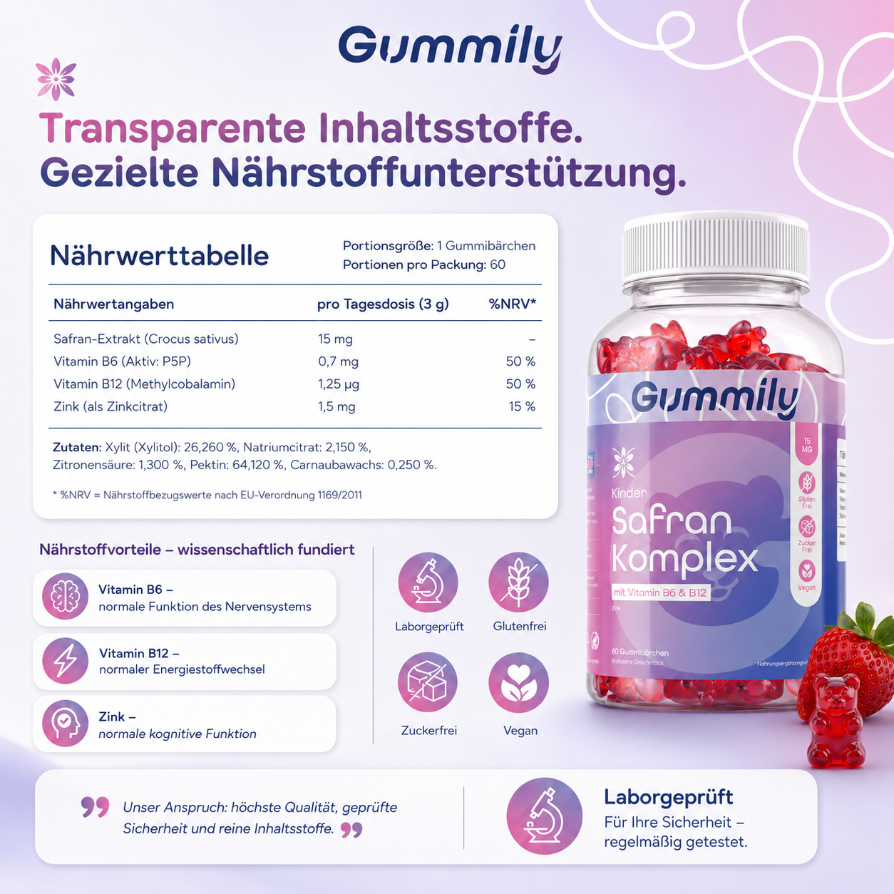 Safran-Gummibärchen für Kinder
