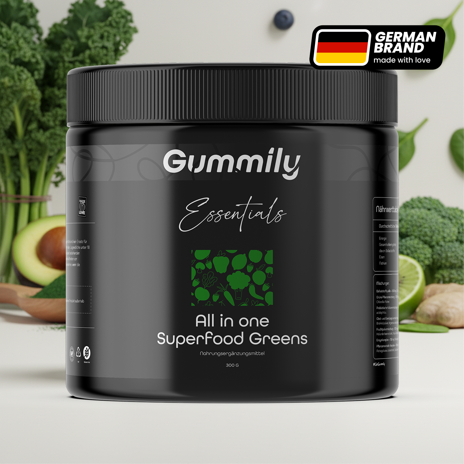 Grünes Superfood-Mix-Pulver 