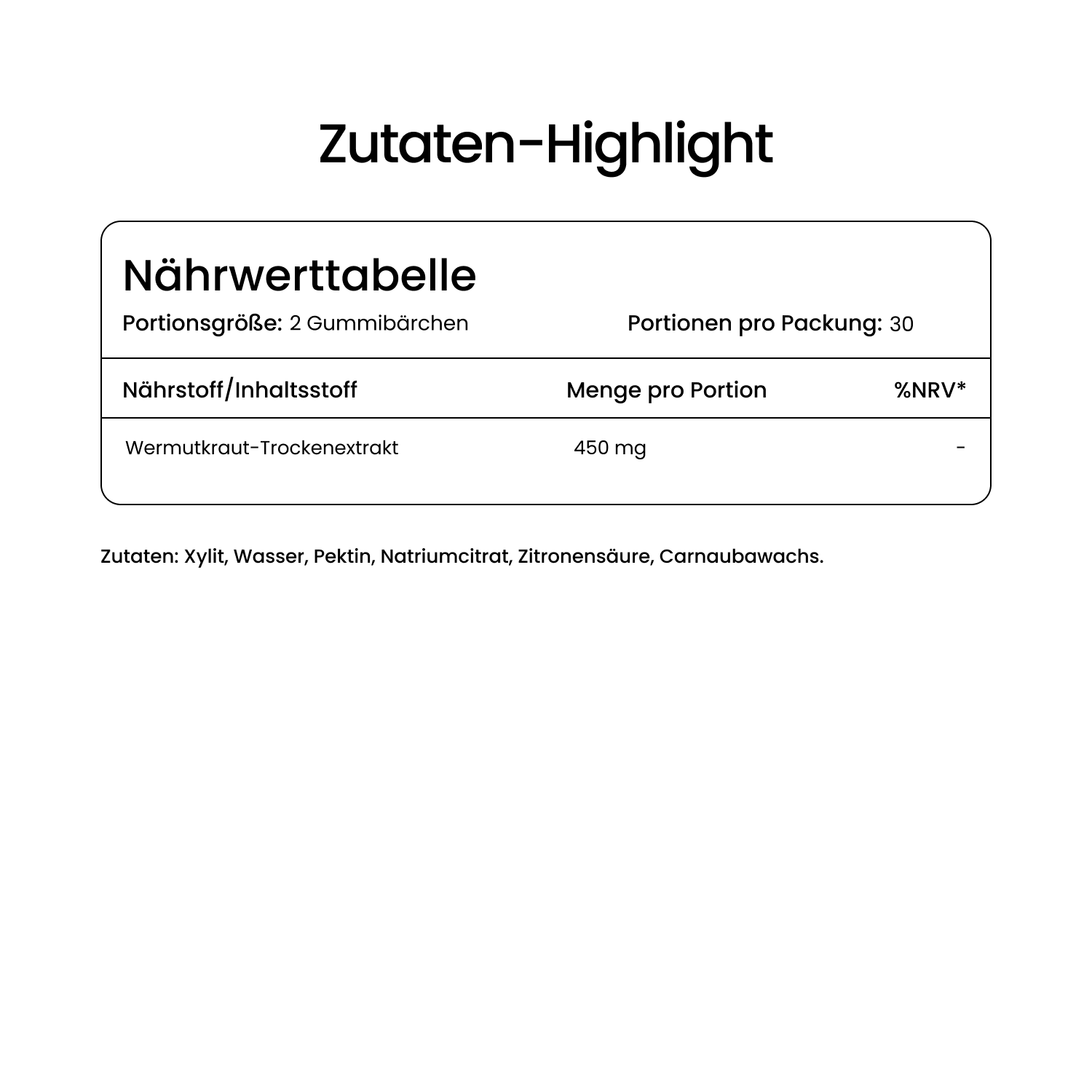 Wermutkraut-extrakt Gummibärchen