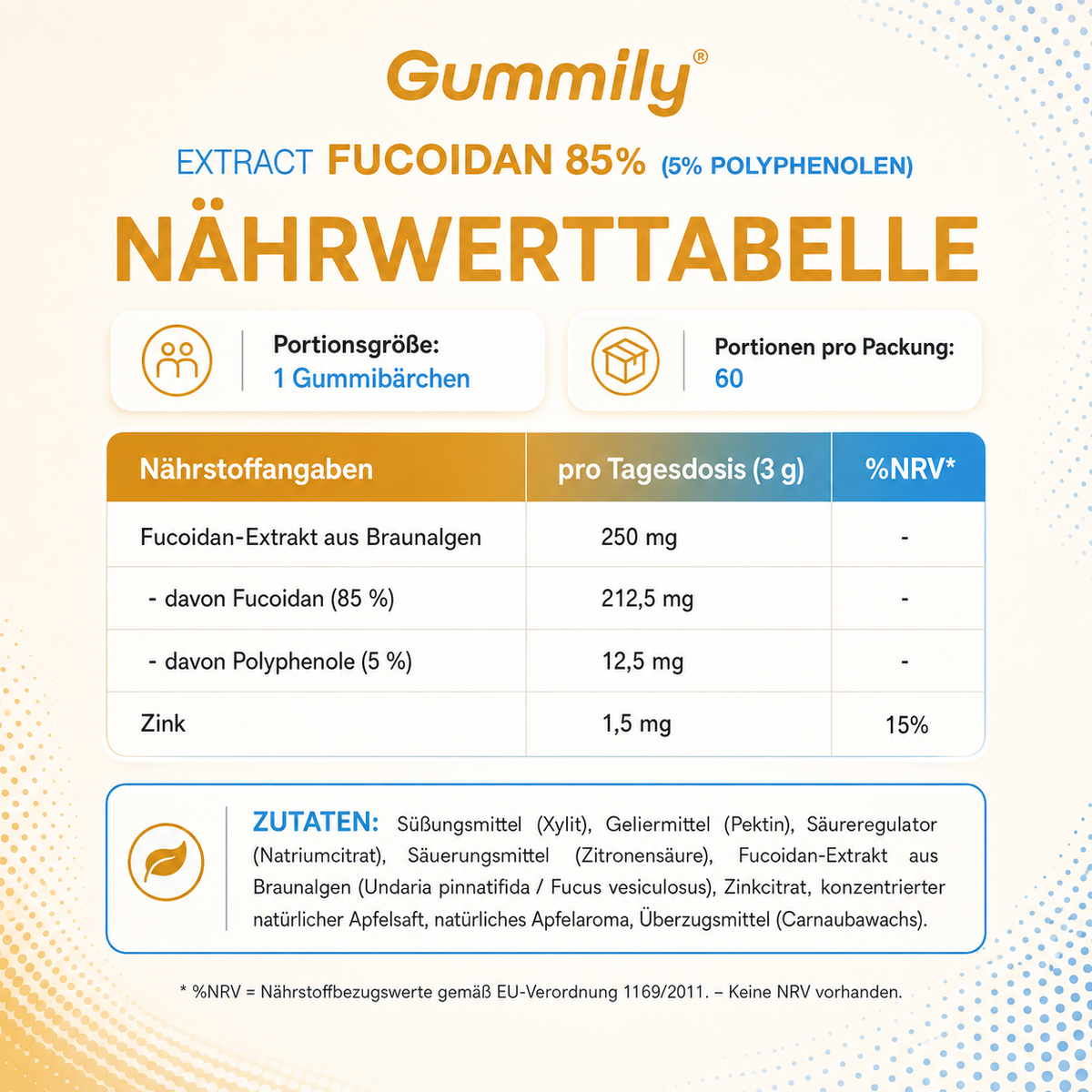 Fucoidan Gummibärchen mit Braunalgenextrakt & Zink – Schwarze Kirsche