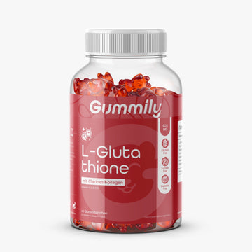 L-Glutathion Gummibärchen mit marinem Kollagen von Gummily – Vorderansicht der Dose