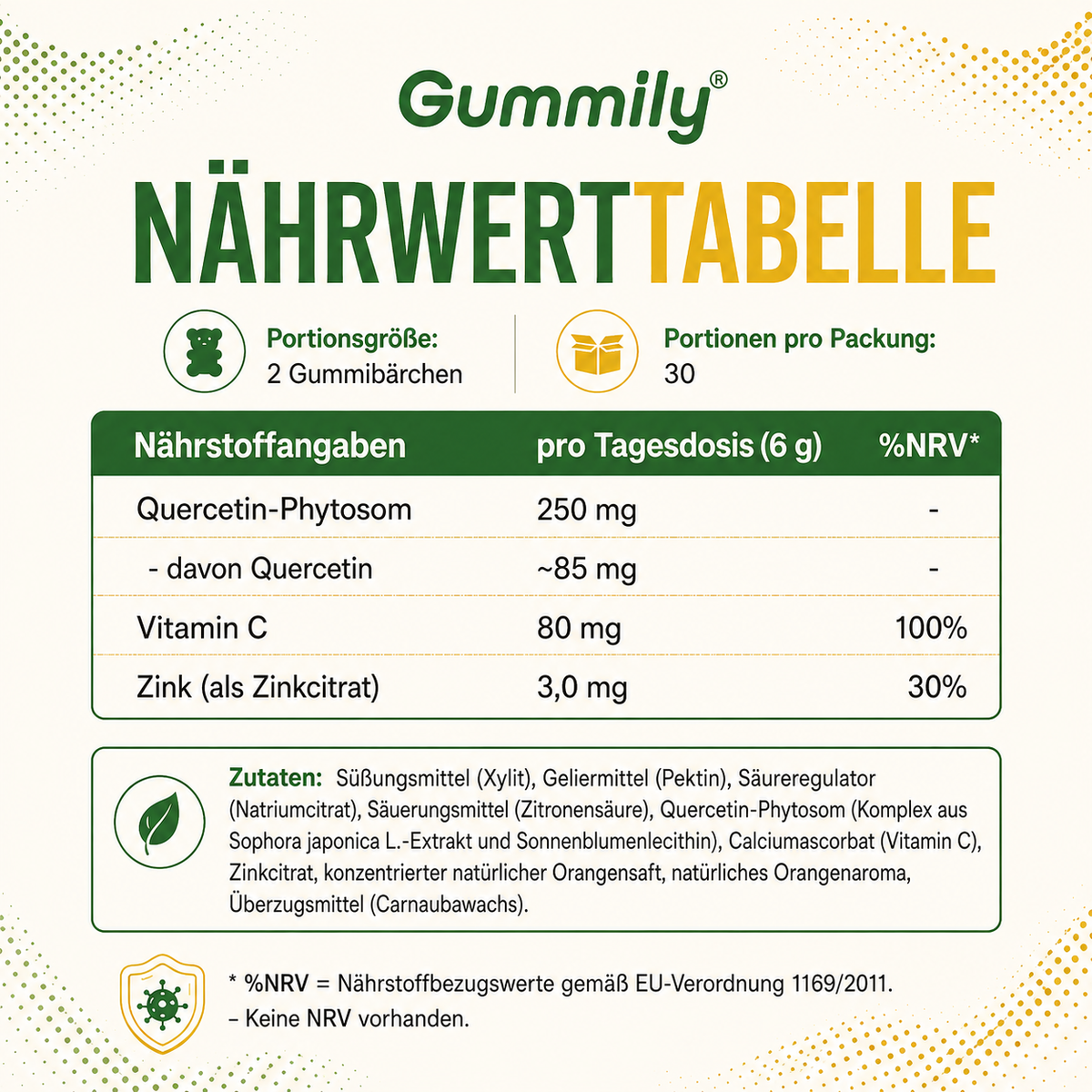 Quercetin Phytosome Gummies with Vitamin C & Zinc – Orange